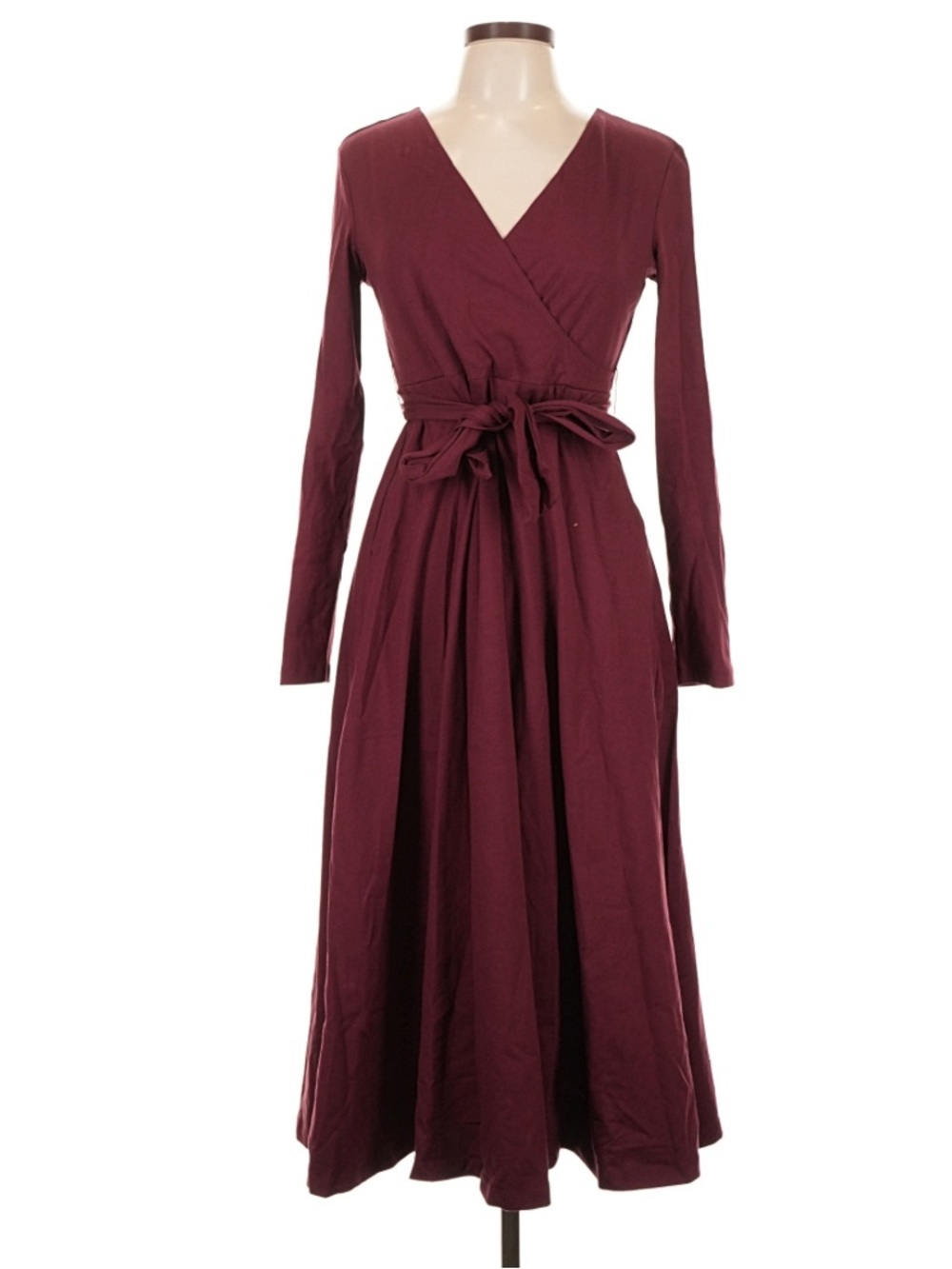 Pact Fit And Flare Wrap Midi Dress Ruby Heather L - Picture 2 of 9